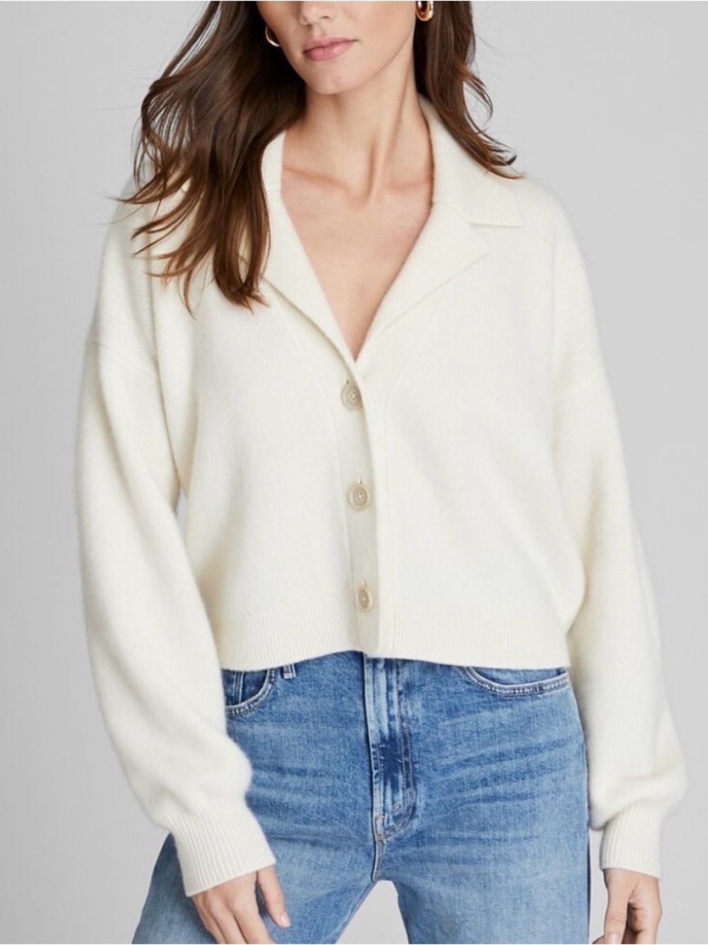 Club Monaco Boiled Cashmere Cropped Cardigan